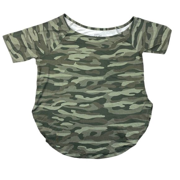 TORRID WOMEN'S Green Camo Boat Neck Super Soft Favorite Tunic US 2X - Picture 2 of 9